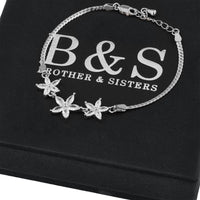 Thumbnail for Austrian Crystals Flowers Bracelet - Silver Bracelet For Women - Chain Bracelet Bracelet Brother & Sisters