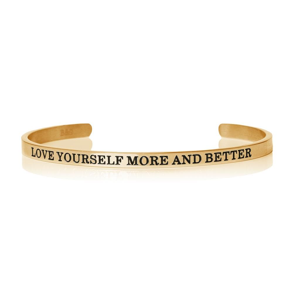 Love Yourself More And Better - Quote Bracelet - Mantra Bracelet Bracelet 18k Gold Brother & Sisters