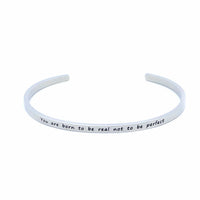Thumbnail for You are born to be real not to be perfect Bracelet 18k White Gold Brother & Sisters